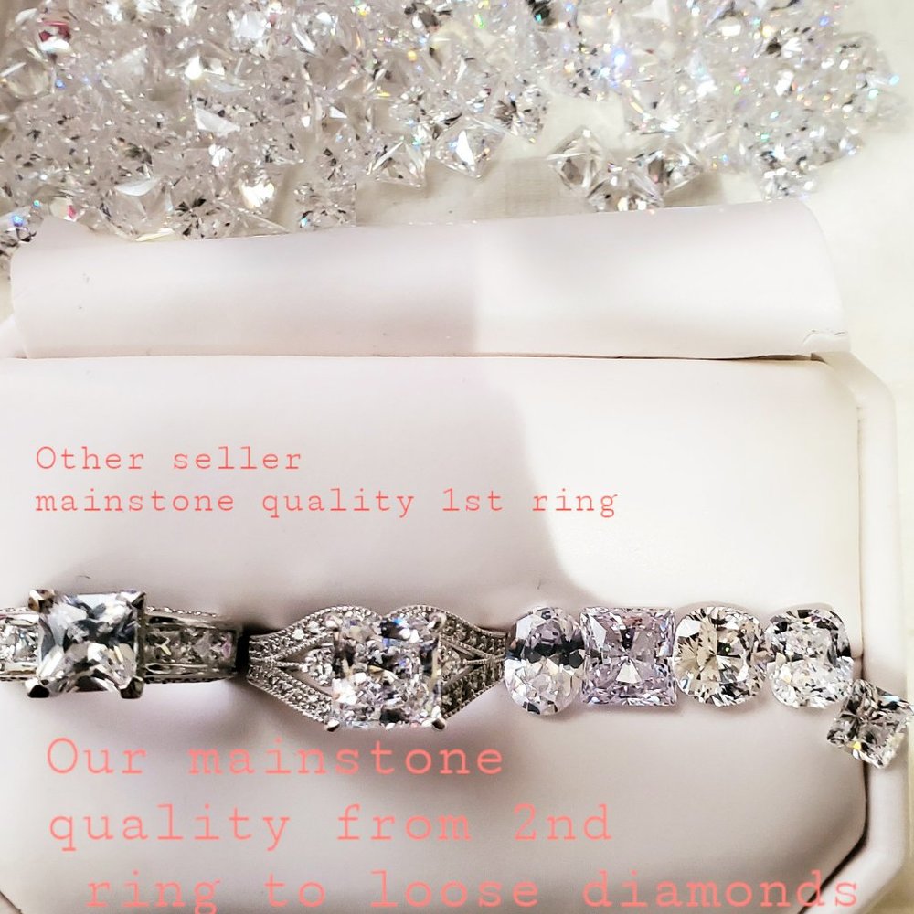 NEW 925 STERLING SILVER PRINCESS CUT ENGAGEMENTWEDDING DIAMOND RING - Picture 8 of 8